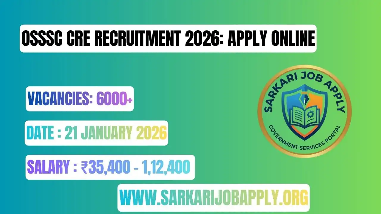 OSSSC CRE Recruitment 2026: Apply Online
