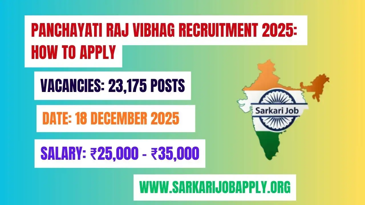 Panchayati Raj Vibhag Recruitment 2025: How To Apply