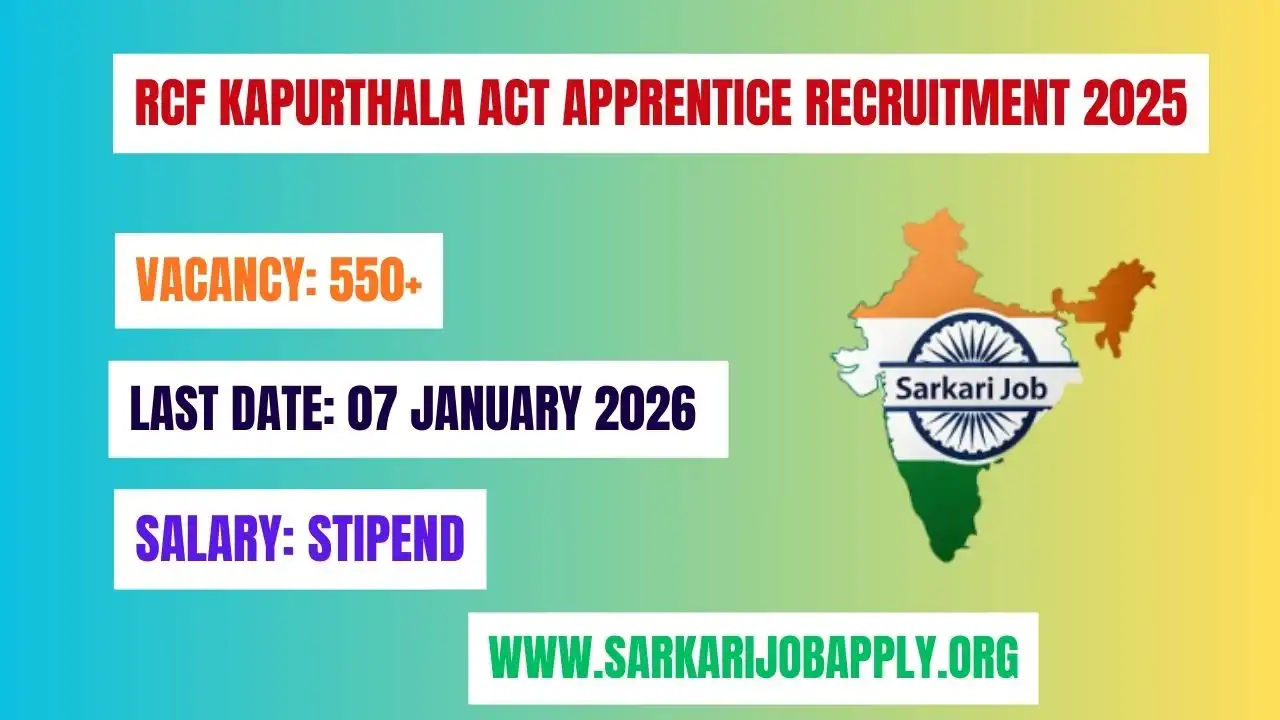 RCF Kapurthala Act Apprentice Recruitment 2025: Official Website