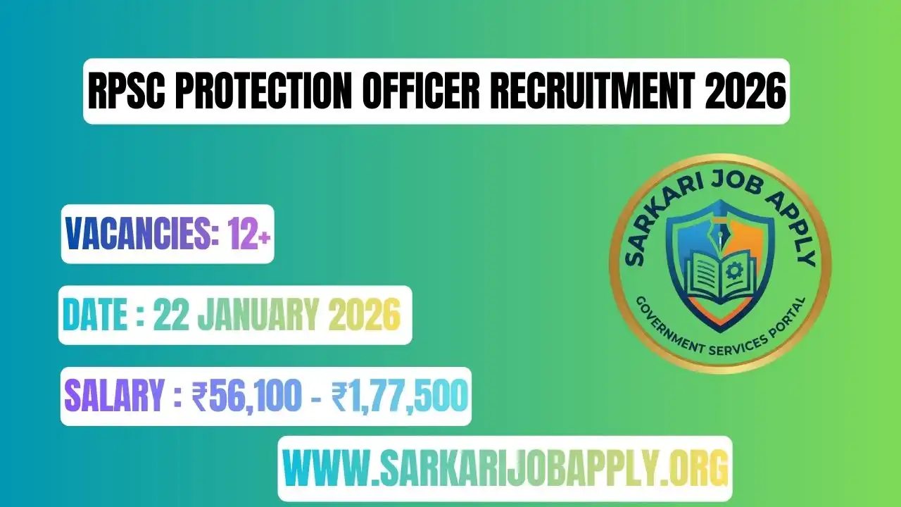RPSC Protection Officer Recruitment 2026: Apply Online