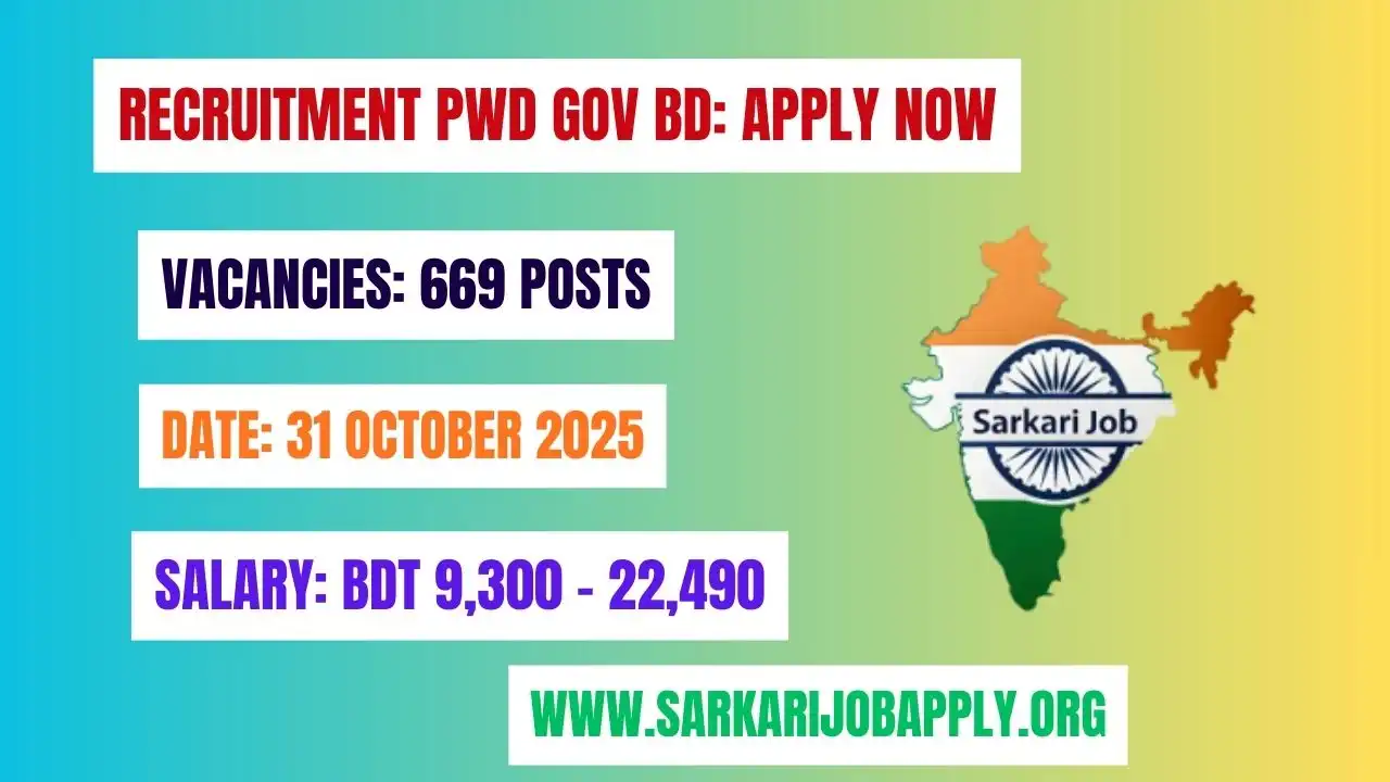 Recruitment PWD Gov BD: Apply Now