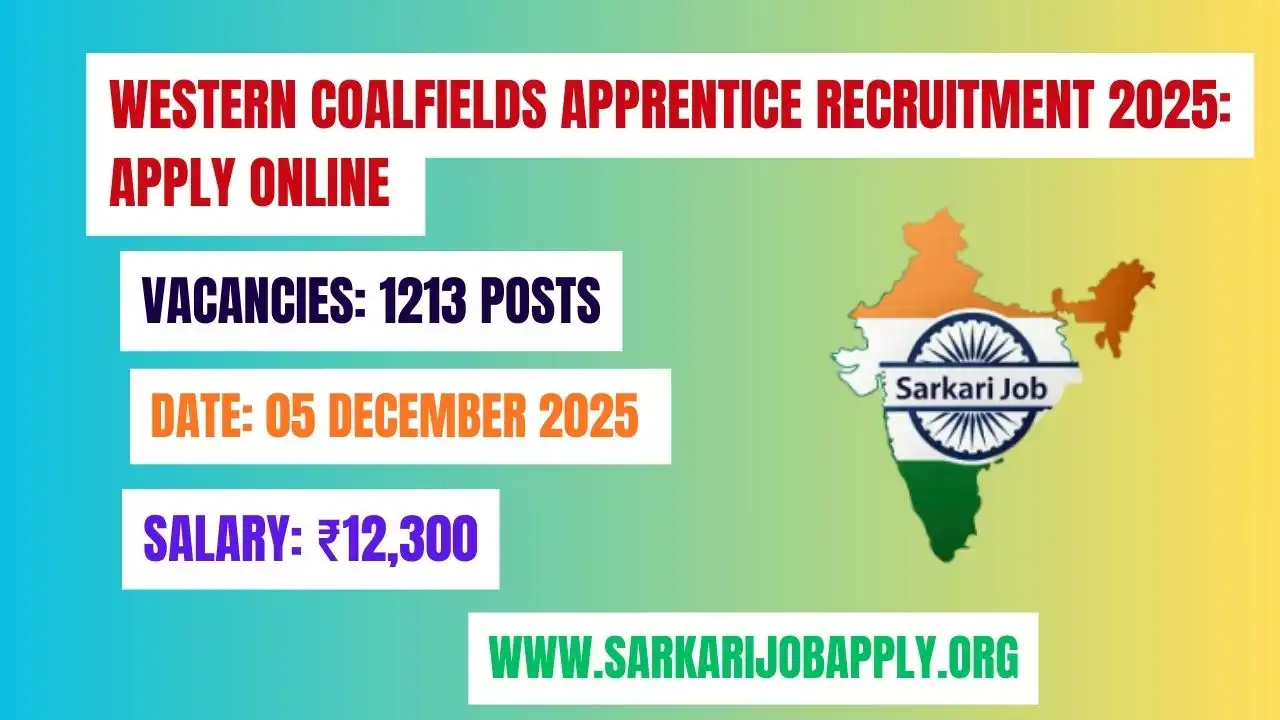 Western Coalfields Apprentice Recruitment 2025: Apply Online for 1213 Posts