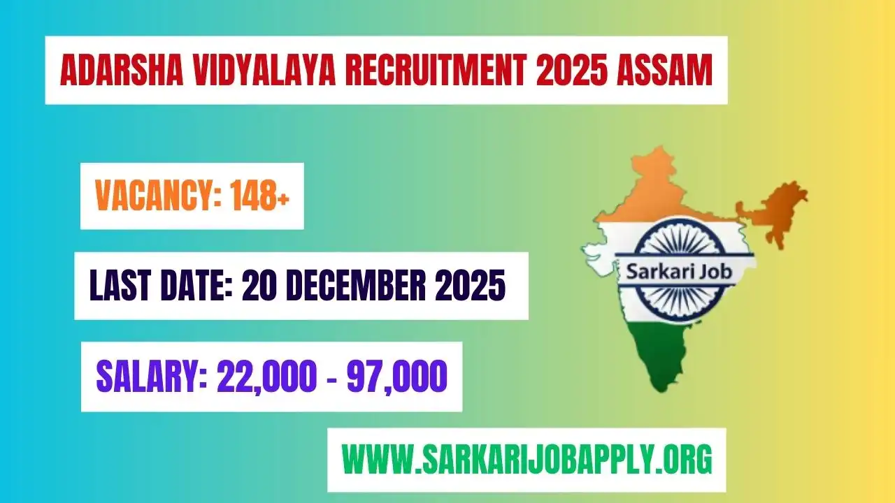 Adarsha Vidyalaya Recruitment 2025 Assam: Apply Online