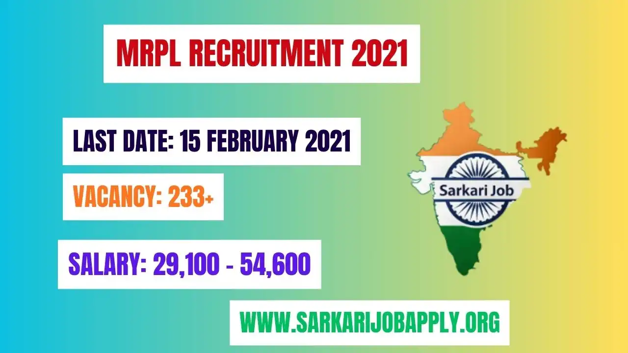 MRPL Recruitment 2021: Apply Online