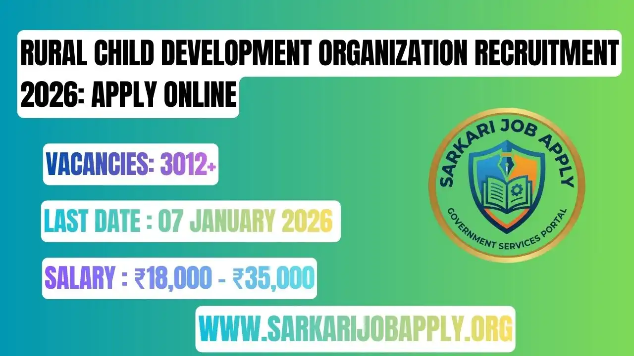 Rural Child Development Organization Recruitment 2026: Apply Online