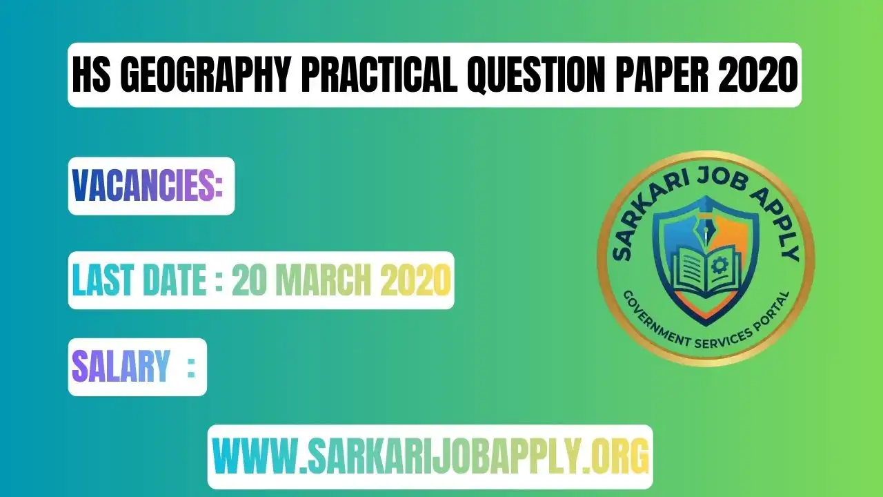HS Geography Practical Question Paper 2020: Download PDF Online